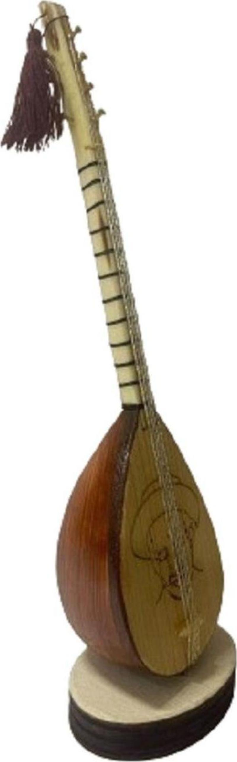 Aşık Veysel Görselli Minyatür Bağlama Saz Masa Üstü Enstrüman
