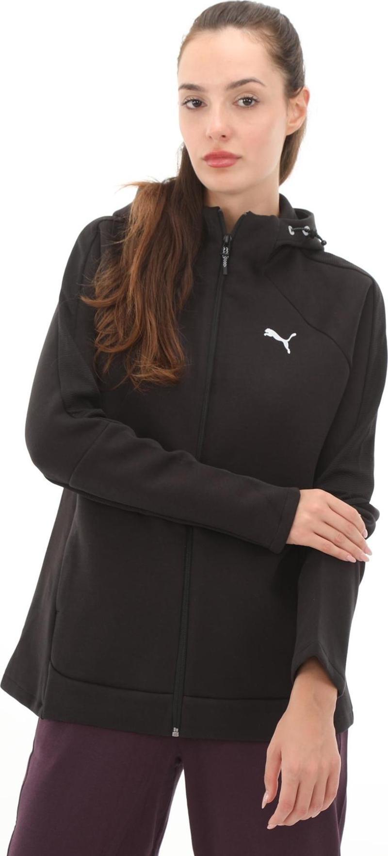 681670-01 Puma Evostrıpe Full-Zip Hoodie Kadın Yağmurluk-R&amp;uuml;zgarlık Siyah