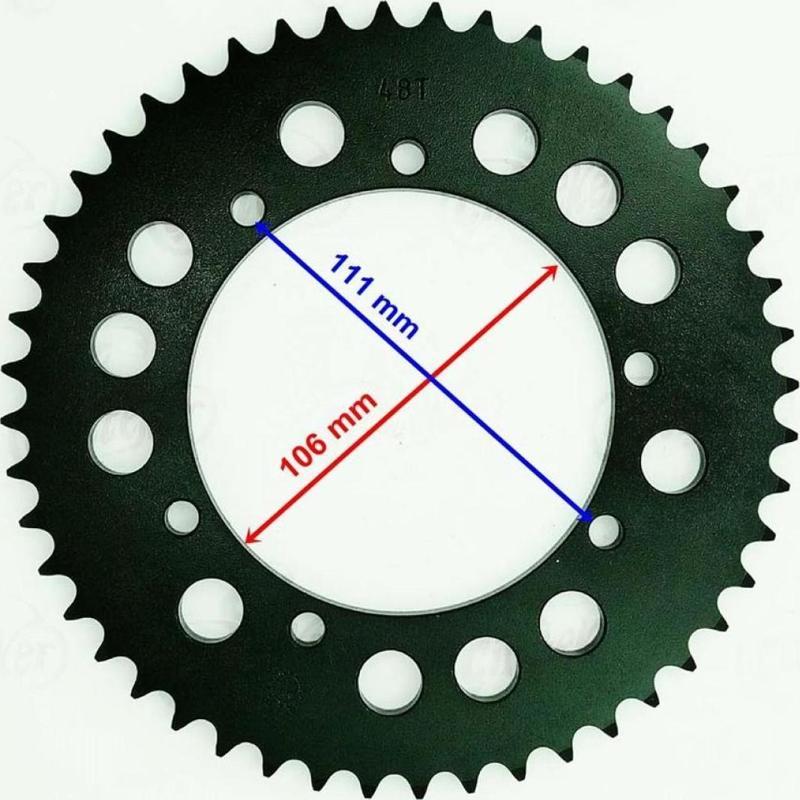 Arka Dişli 48t Kuba Black Cat Cross (iç Çap 106 Mm 6 Delikli (428 Zincir İçin)