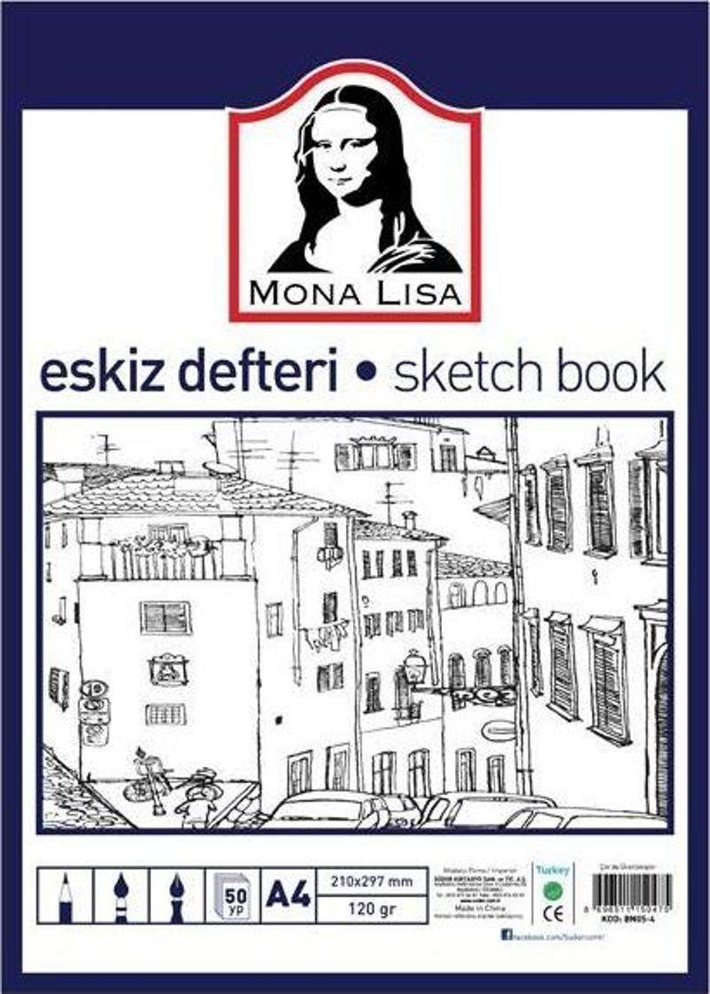 Monalisa Eskiz Defteri 50 YP 120 GR A4 BN05-4