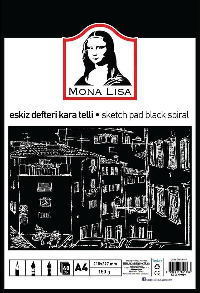 Monalisa Eskiz Defteri Kara Telli A4 150 GR 40 YP MN02-4