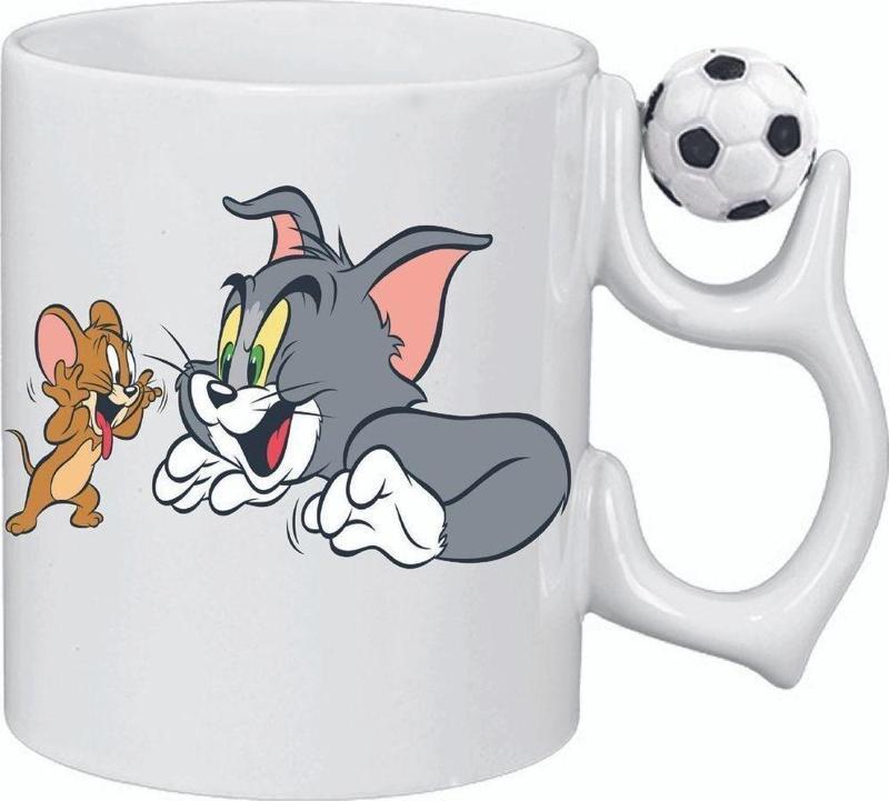 Kişiye Özel Tom Ve Jerry Hediye Çocuk Süblimasyon Baskılı Beyaz Kupa Bardak Renkli