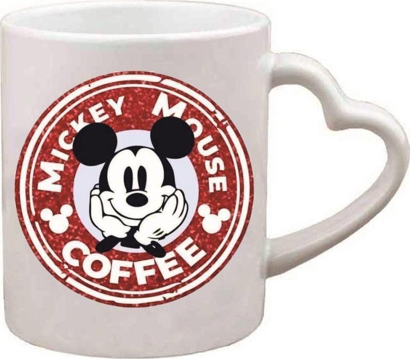 Kişiye Özel Minnie Mouse Coffee Kalp Kulp Özel Süblimasyon Kaliteli Baskılı Porselen Kupa Bardak Kalpli