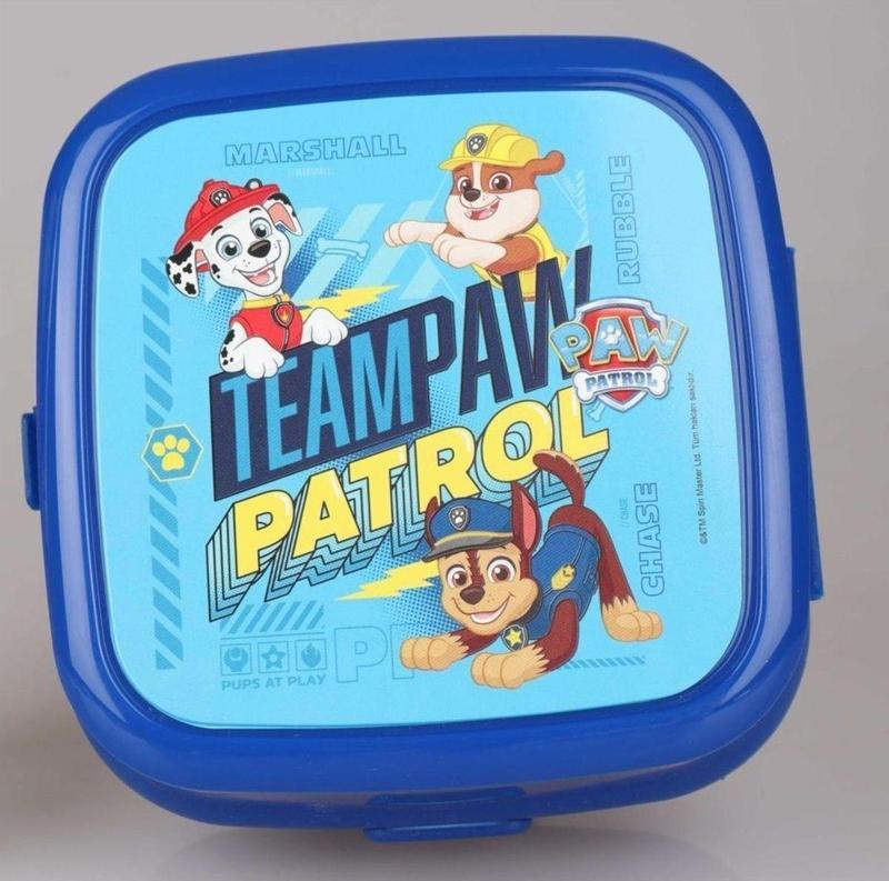 Paw Patrol Lisanslı 3 Bölmeli Çift Katlı Kaşık Çatallı Çocuk Beslenme Kabı Seti