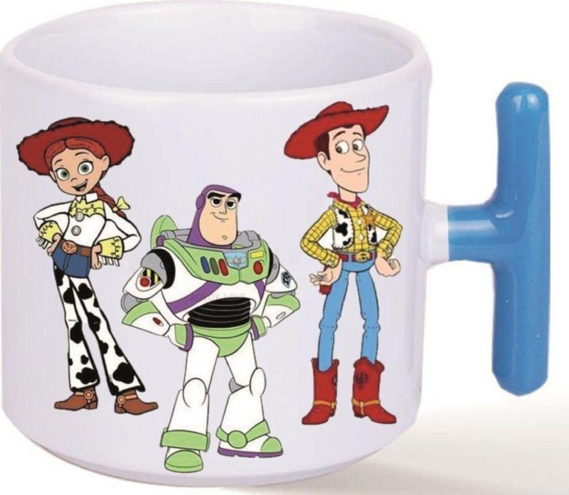 Kişiye Özel Oyuncak Hikayesi Jessie Buzz Woody Kulplu Süblimasyon Baskılı Porselen Kupa Bardak Mavi T