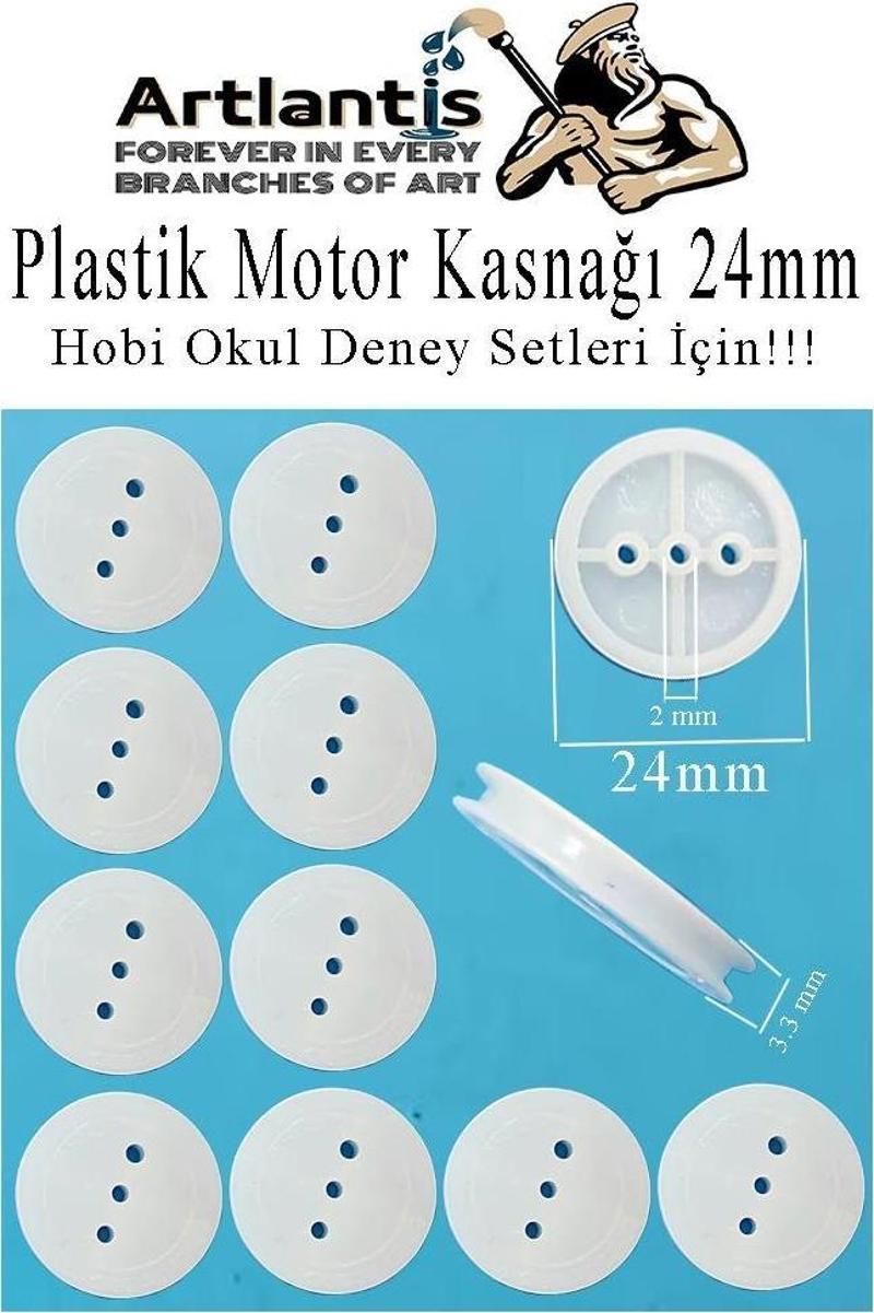 Plastik Kasnak 24 mm 10 lu 1 Paket Tekerlek Yuvarlak Kasnak Oyuncak Çıkrık Makara 2.4 cm Motor Kasnağı Deney Okul Hobi