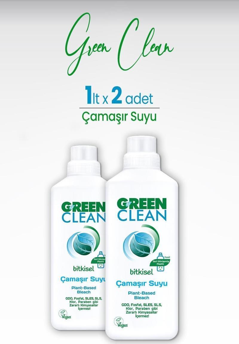 U Green Clean Bitkisel Çamaşır Suyu 1 L x 2 Adet