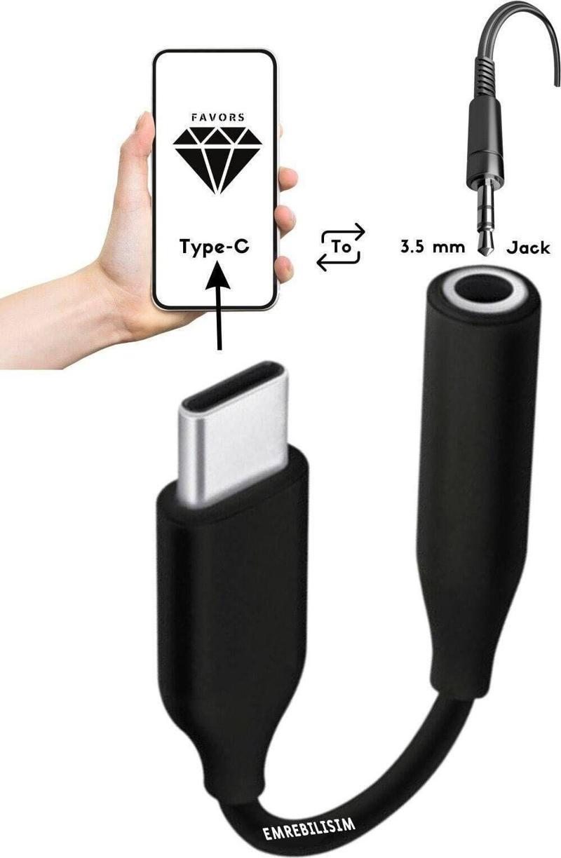 Samsung A53 Uyumlu Type-C Kulaklık Dönüştürücü 3.5 Mm Jack Girişli Ses Adaptörü
