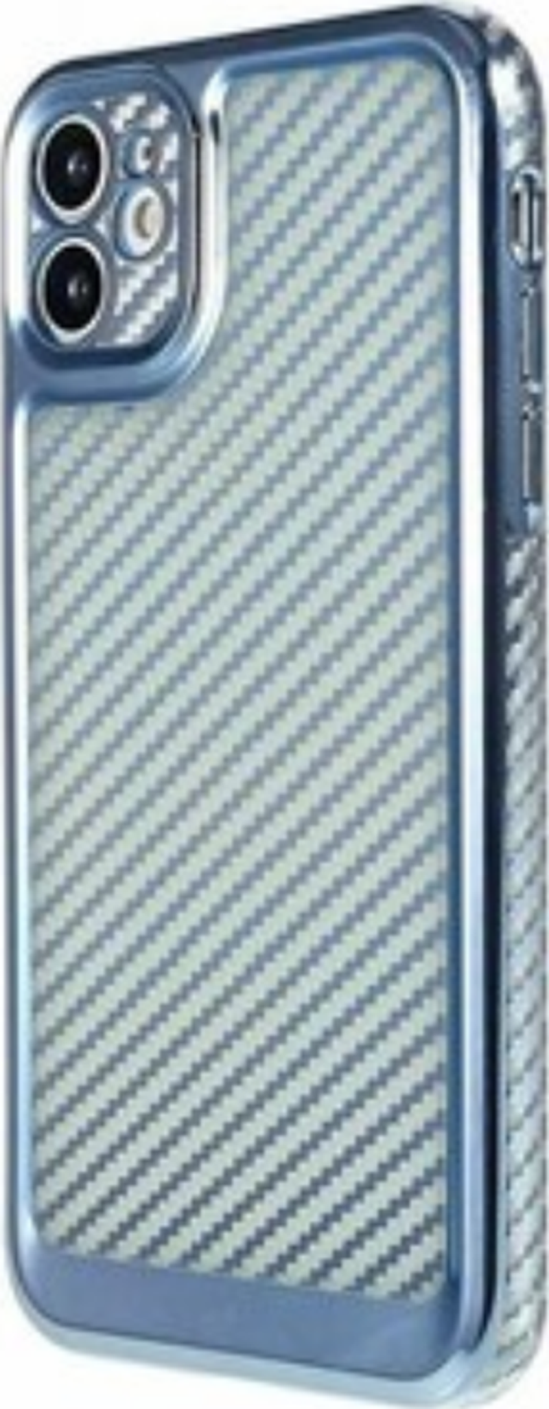 İPHONE 11 KARBON FİBER KAPLAMALI YUMUŞAK RENKLİ SİLİKON KILIF MAVİ
