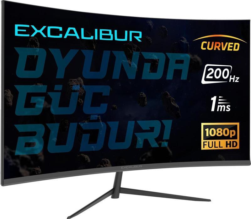 23.8" Excalibur M.E238FHD-G 200Hz 1ms 300NIT (HDMI+DP) Curved + G-Sync FHD LED Monitör