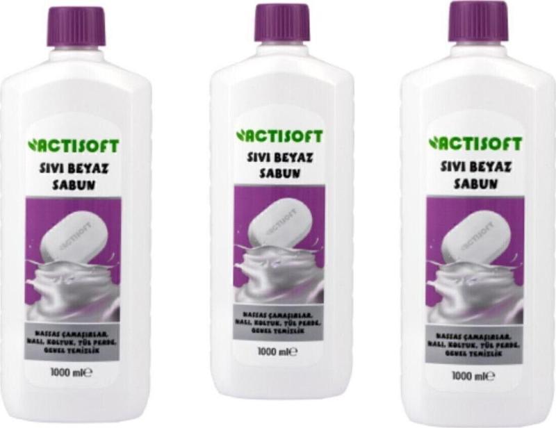 Aktisoft Sıvı Beyaz Sabun 1000 Ml *3 Lü Paket