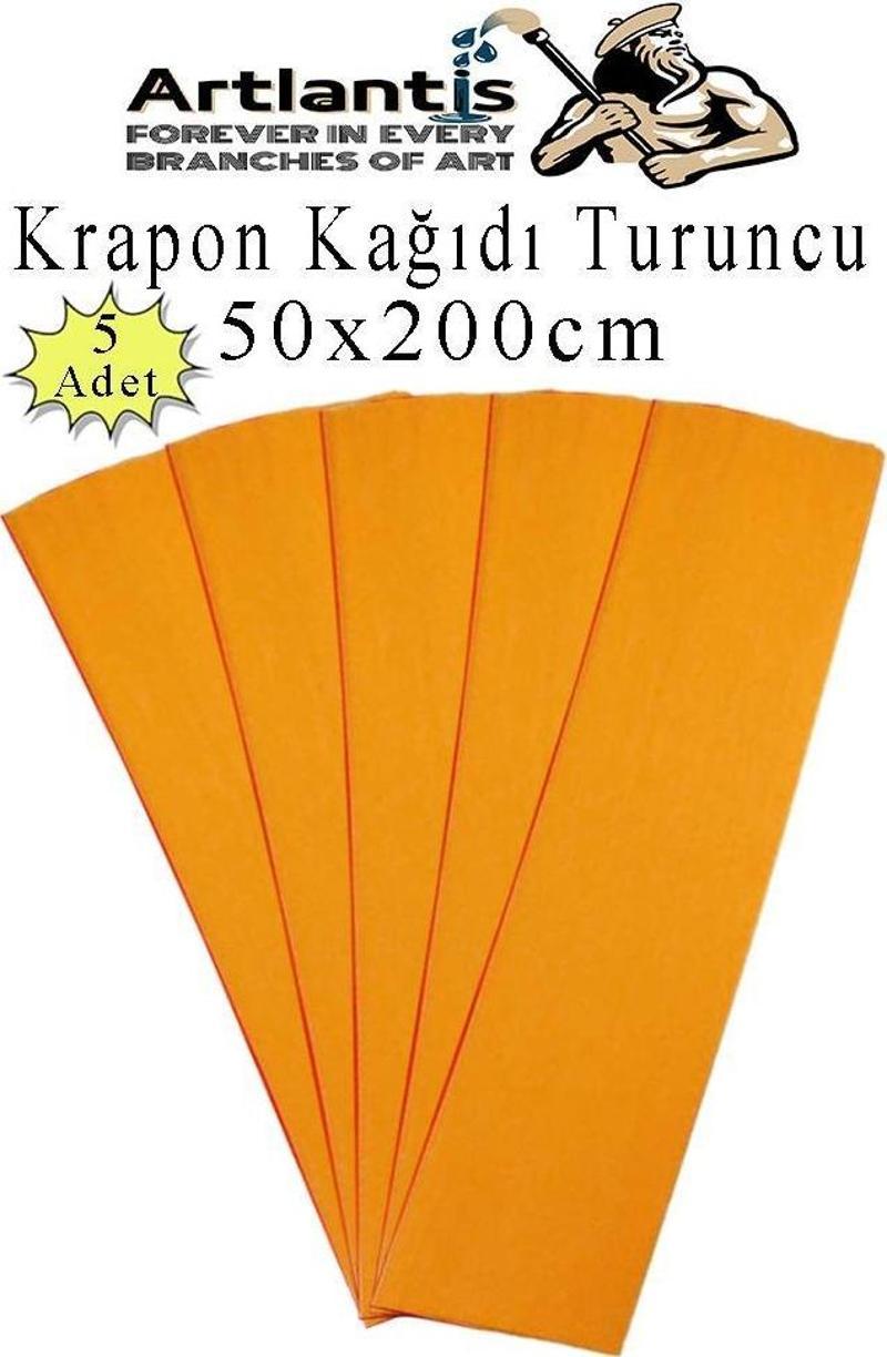 Krapon Kağıdı 50x200 cm 5 Adet Renkli Grapon Kağıdı Okul Sınıf Etkinlik Kreş Okul Öncesi Kırapon Grafon