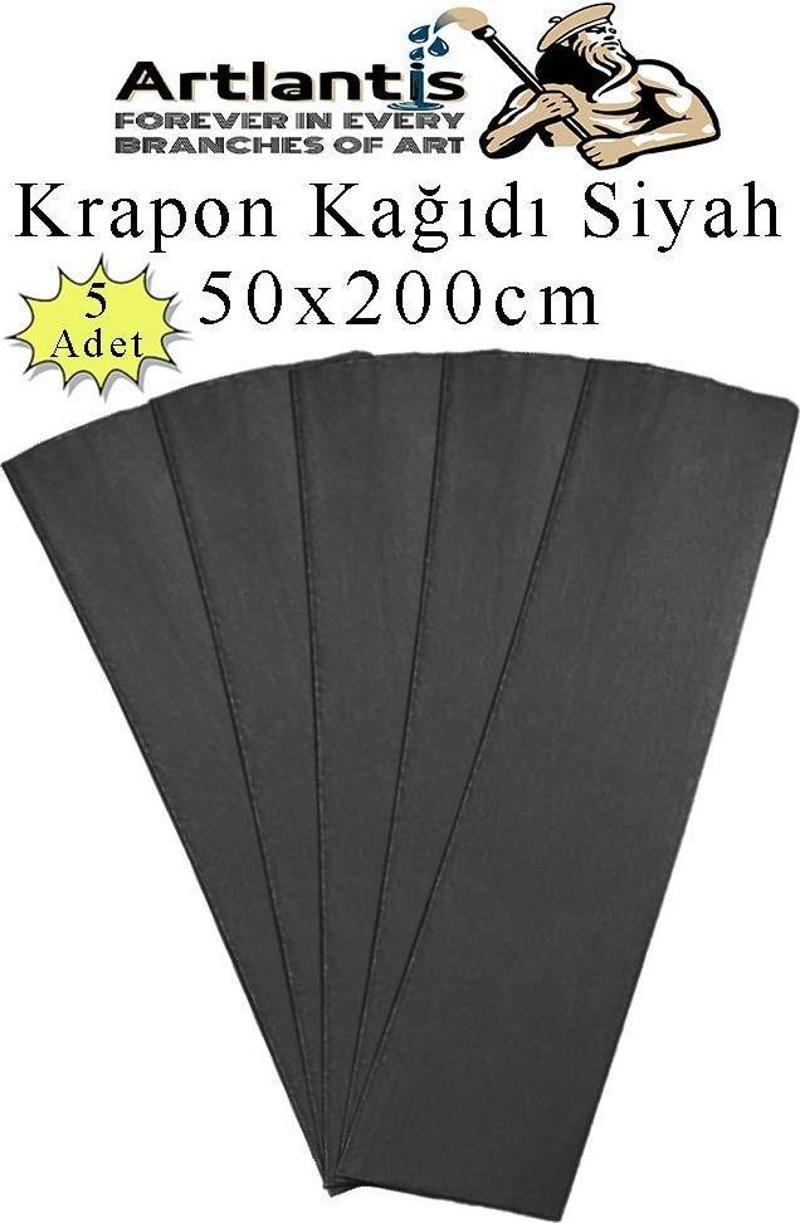 Krapon Kağıdı 50x200 cm 5 Adet Renkli Grapon Kağıdı Okul Sınıf Etkinlik Kreş Okul Öncesi Kırapon Grafon