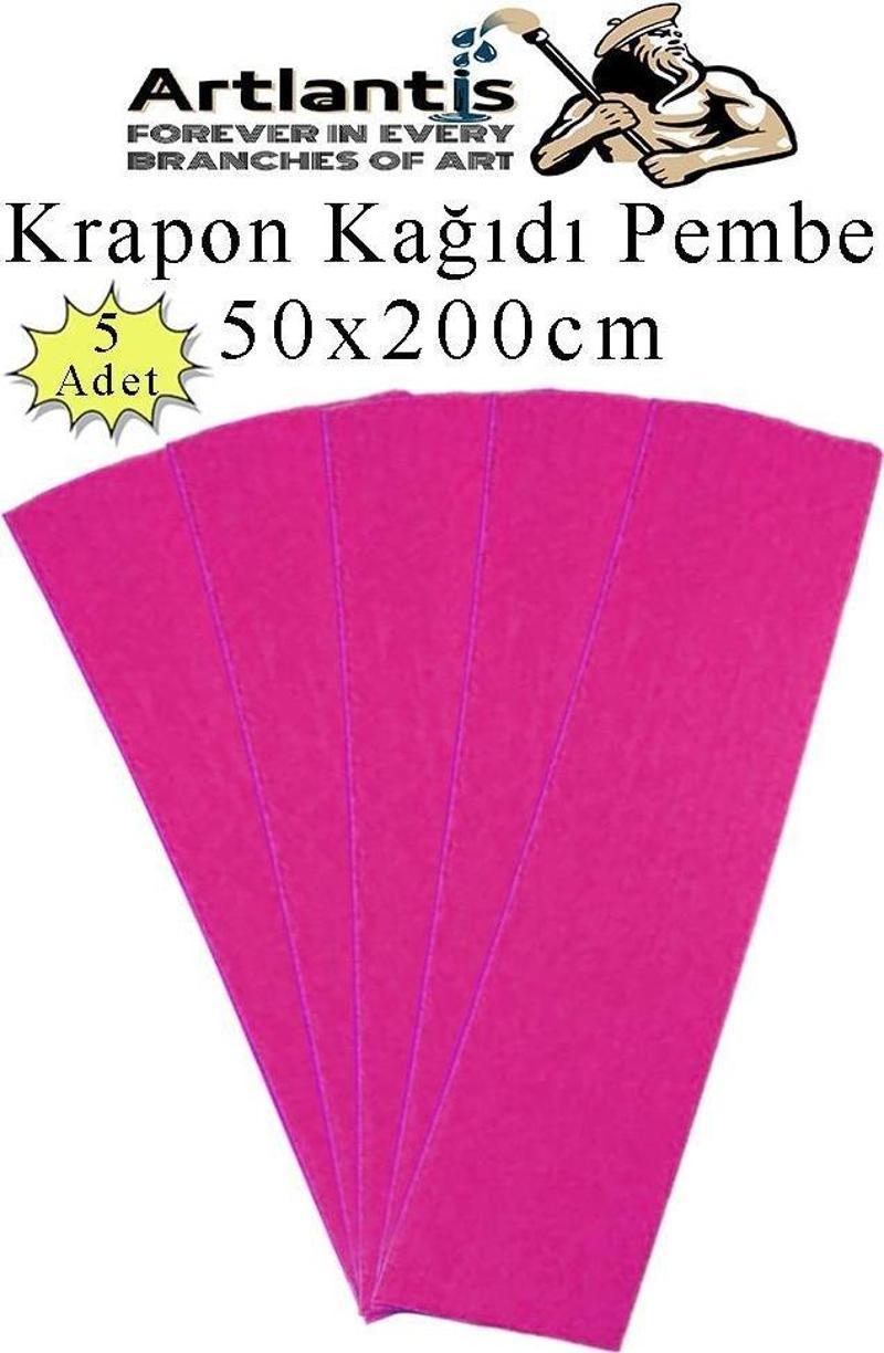 Krapon Kağıdı 50x200 cm 5 Adet Renkli Grapon Kağıdı Okul Sınıf Etkinlik Kreş Okul Öncesi Kırapon Grafon