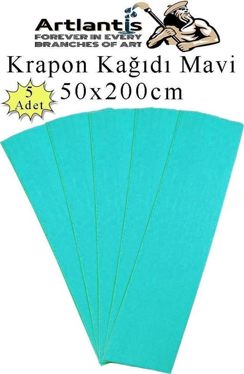 Krapon Kağıdı 50x200 cm 5 Adet Renkli Grapon Kağıdı Okul Sınıf Etkinlik Kreş Okul Öncesi Kırapon Grafon