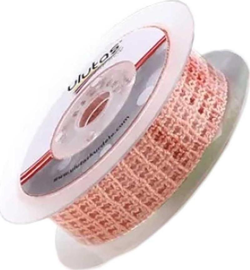 Kurdele Kanaviçe File Modeli 2 CM (20 Metre)  Pudra