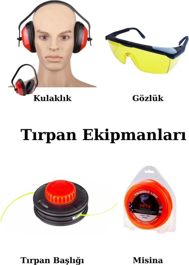 Motorlu Tırpan Ekipmanları Tırpan Başlığı-Gözlük-Kulaklık-Misina