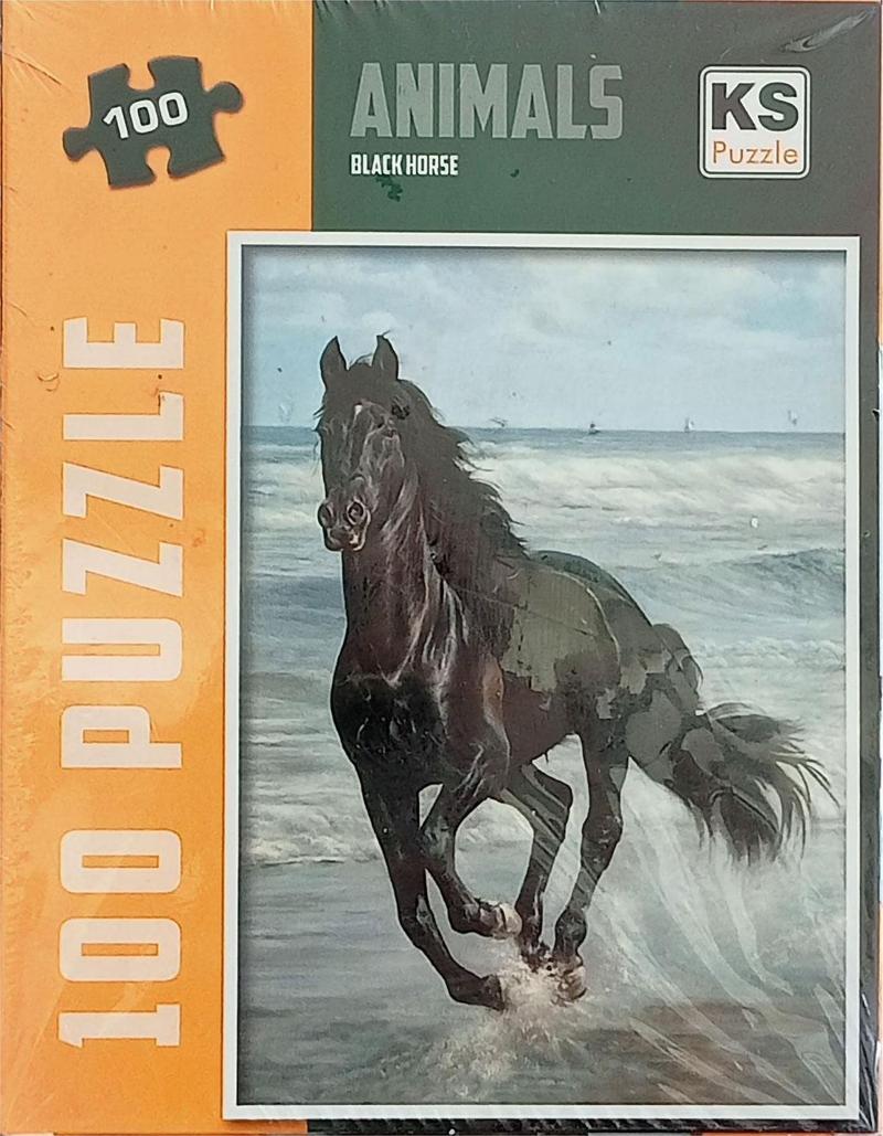 Black Horse Animal Serisi 100 Parça Puzzle