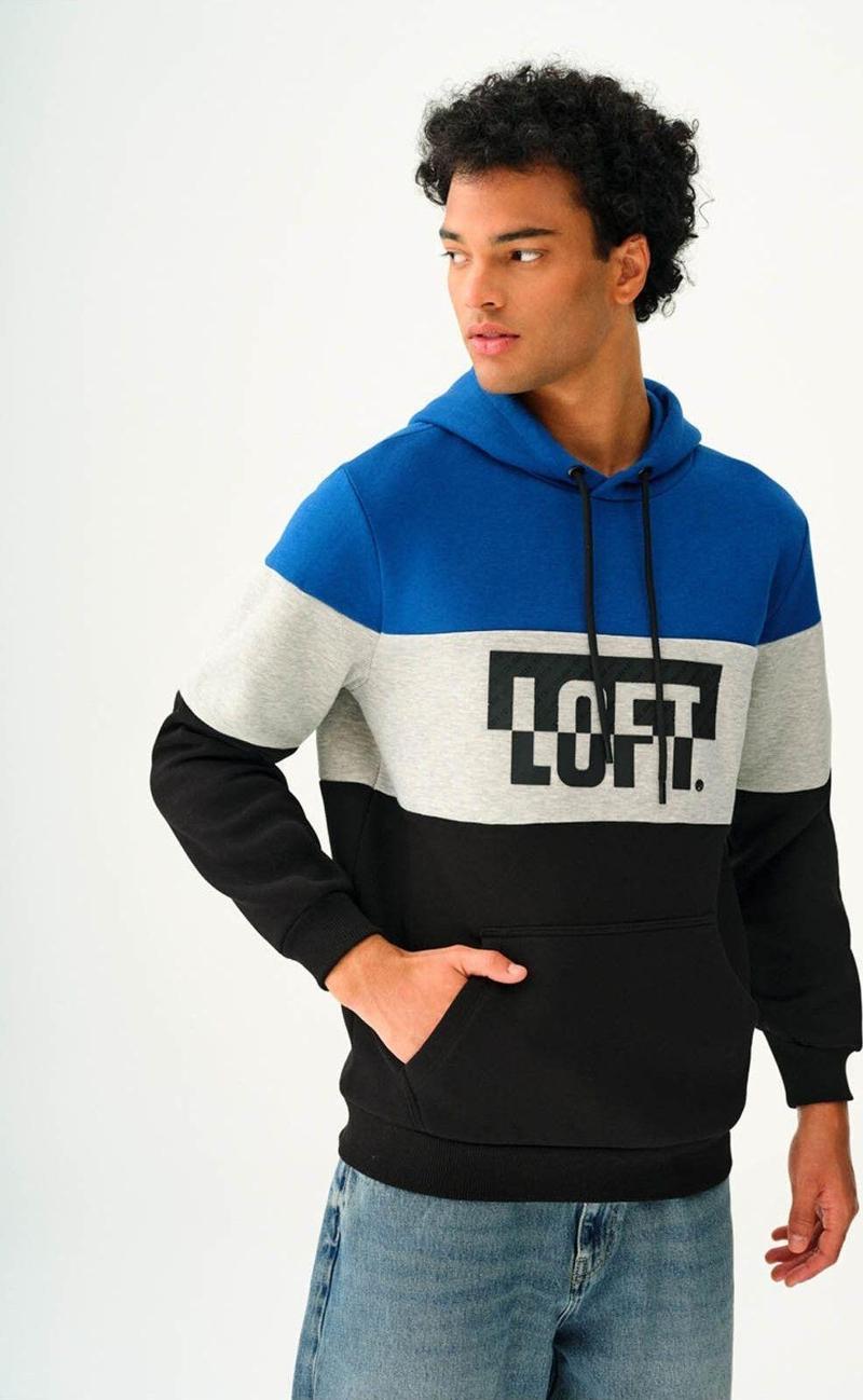 Erkek Sweatshirt Mavi Lf2037267