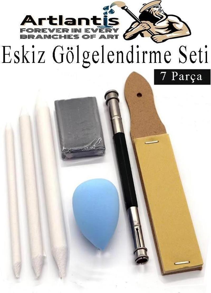 Eskiz Gölgelendirme Seti 7 Parça 1 Paket Kalem Zımparası Kalem Uzatma Aparatı Pastel Dağıtıcı Karakalem