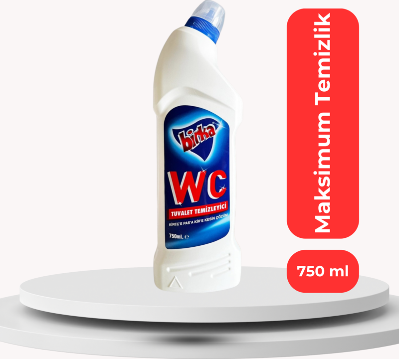 WC ve Pisuvar Temizleyici 750 ml - Güçlü Pas ve Kireç Çözücü, Tuvalet Hijyeninde Üstün Performans