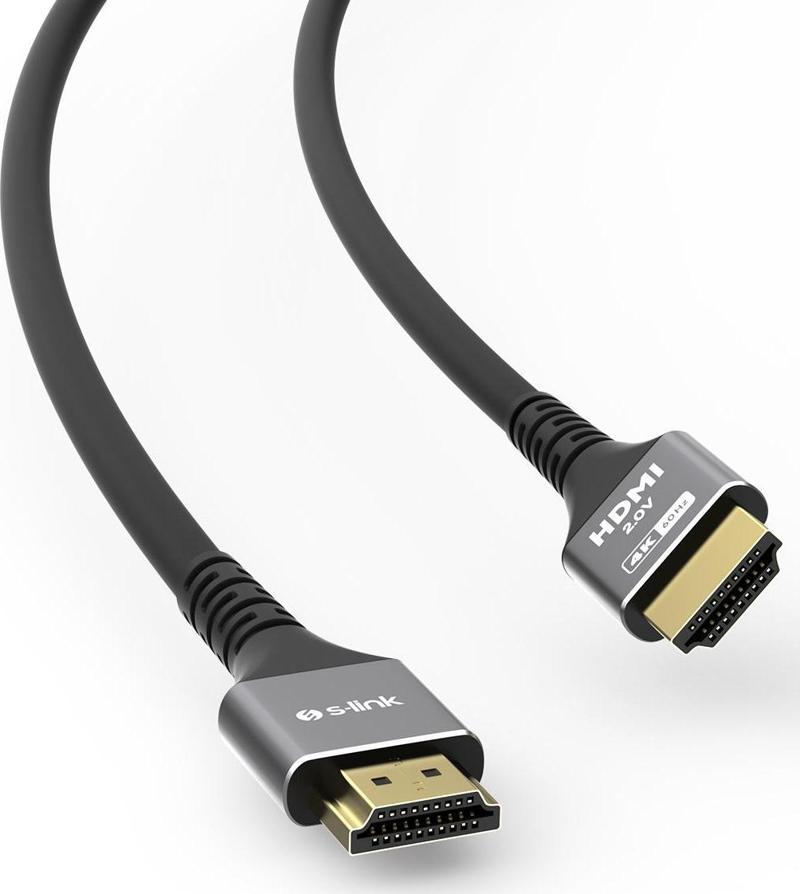 S-link SLX-HD4K05 19+1 HDMI to HDMI 5mt Metal v2.0 4K (4096-2160) 60Hz Kablo