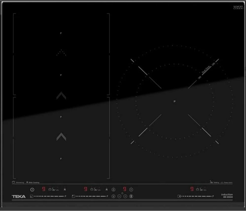 IZS 65600 3 GÖZLÜ FULL FLEX SİYAH ANKASTRE İNDÜKSİYONLU OCAK