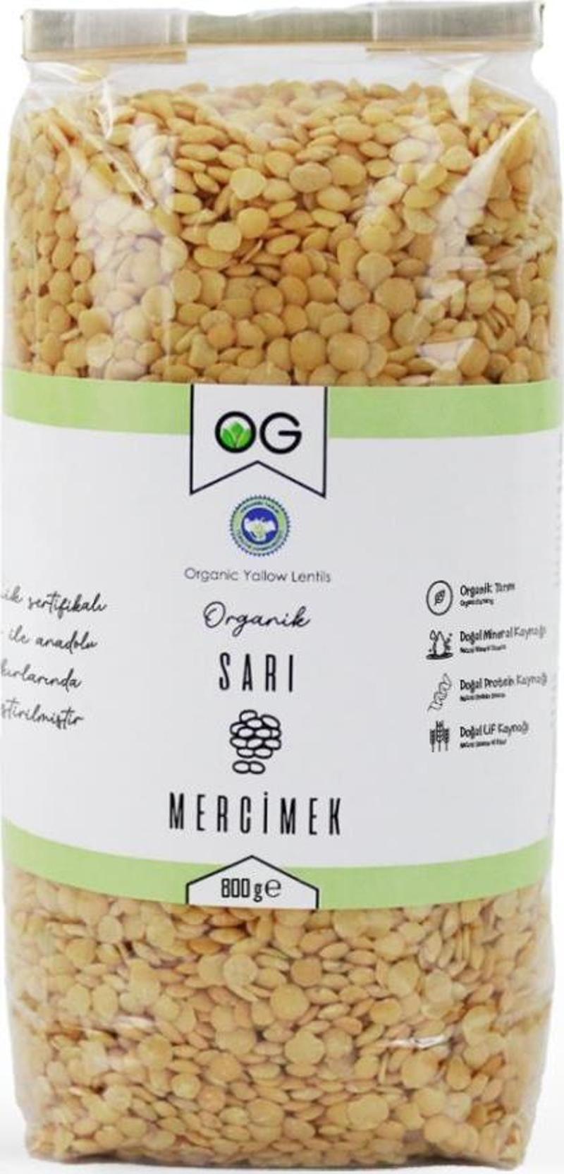 Organik Sarı Mercimek 800 Gr +6 Ay