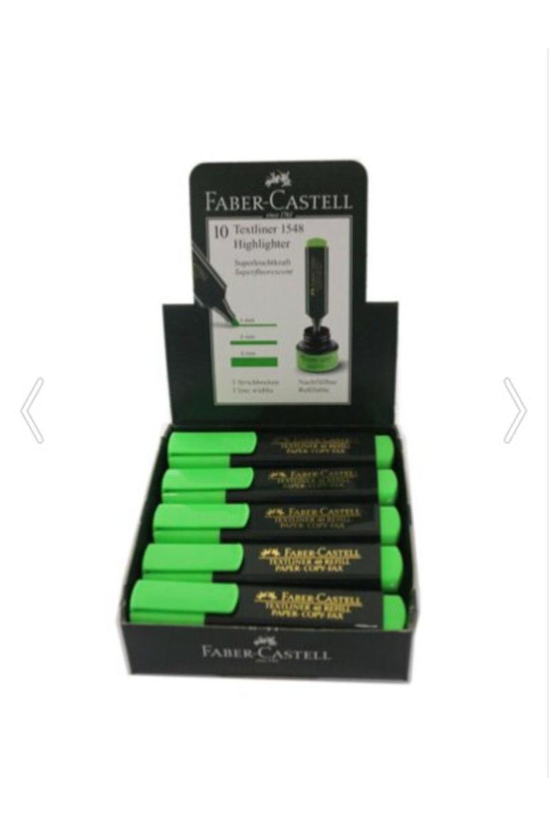 Faber-Castell Faber-Castell Fosforlu Kalem Yeşil 10 Adet ( 1 Paket 10 Adet ) 011651