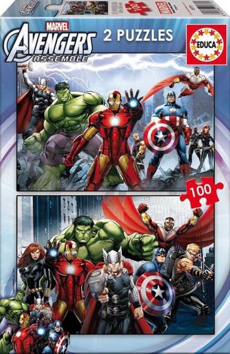 Çocuk Puzzle Avengers 2x100 Parça 15771 Karton