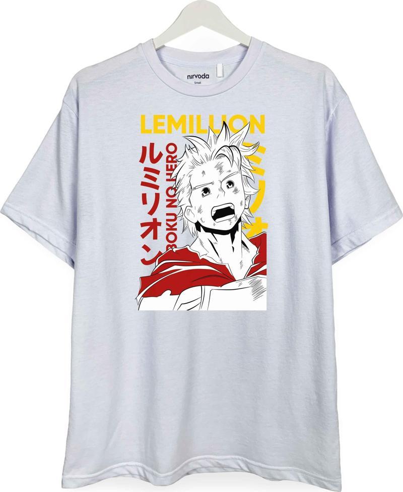 Mirio Togata Lemillion My Hero Academia Baskılı Loose Fit Bisiklet Yaka Unisex Tişört