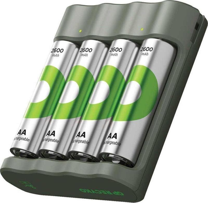 indit GP RECYKO B441 4 X 2600 MAH R6 AA PİLLİ PİL ŞARJ CİHAZI (GP-B441/270HCER21-2GTLB4)