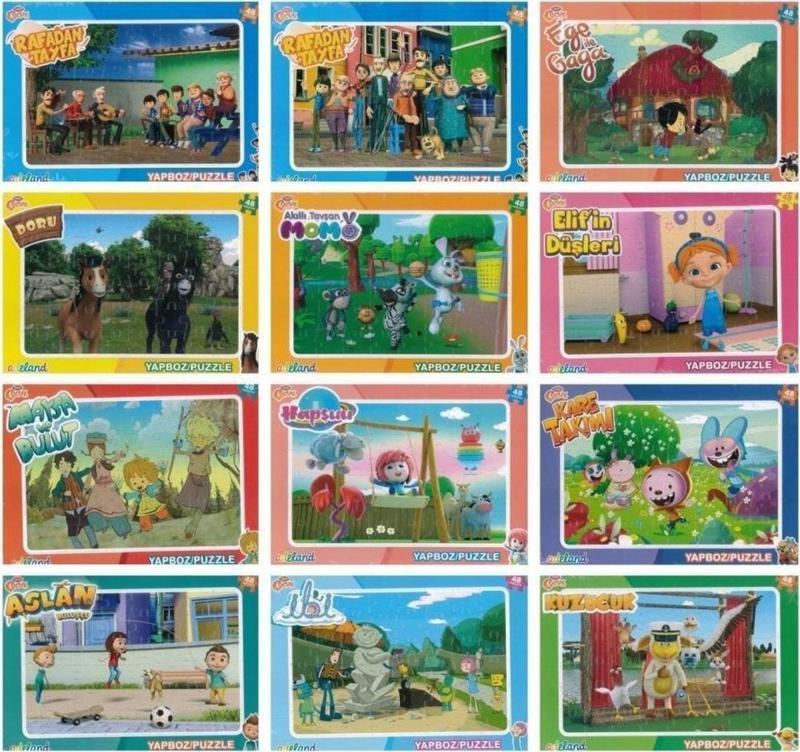 Trt Çocuk Kahramanları Karma 48 Parça Puzzle 5'Li Set