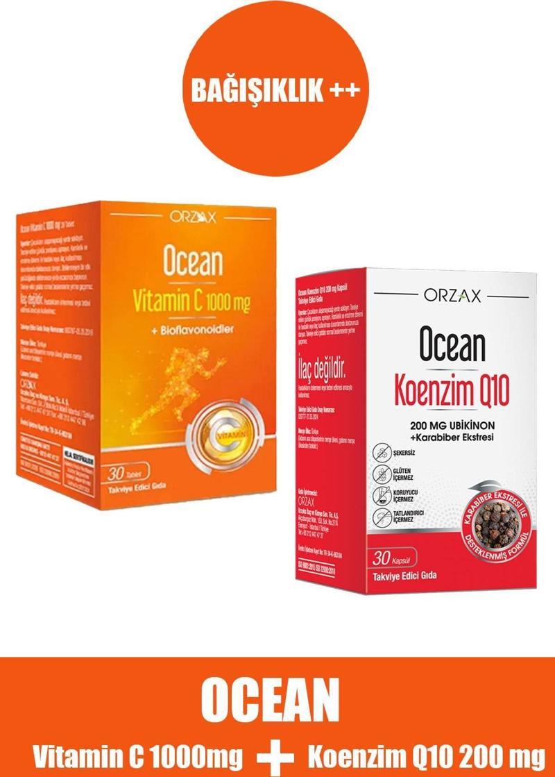 Vitamin C 1000 mg 30 Tablet + Ocean Koenzim Q10 200 mg 30 Kapsül