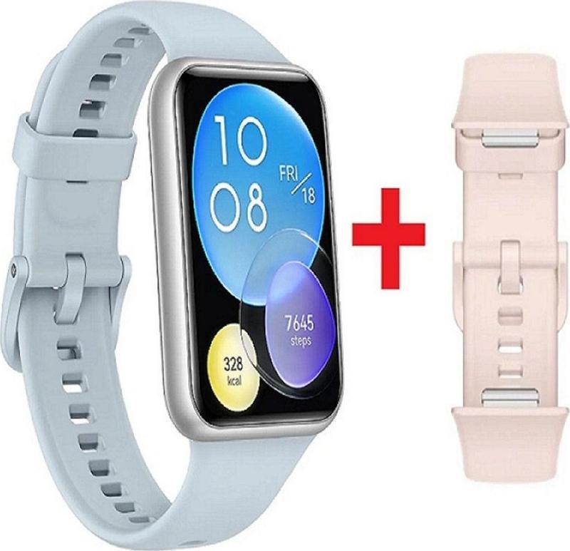 Watch Fit 2 (Mavi̇) + Huawei Watch Fit 2 Silikon Kordon Pembe