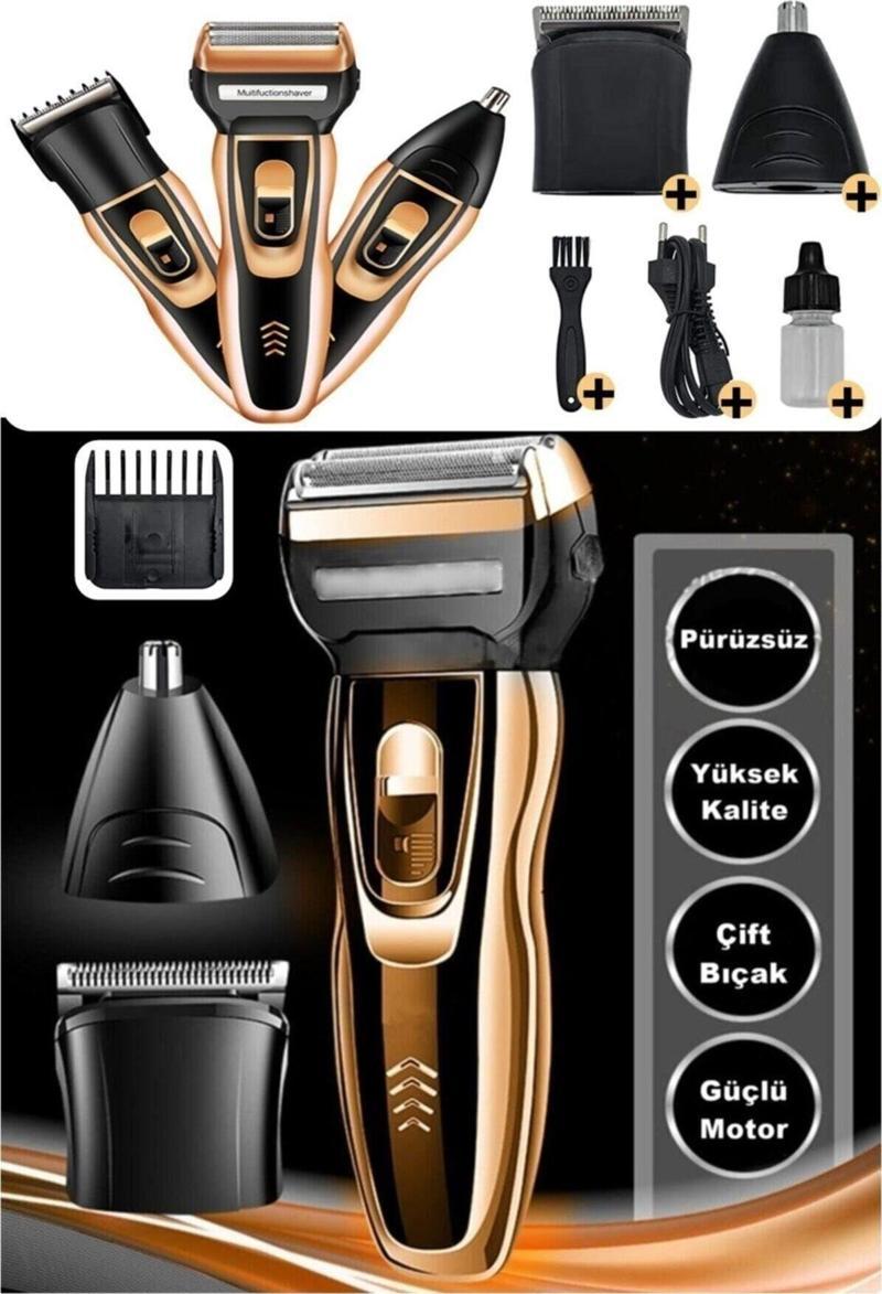 Yp 2020 Turbo Pro X Galaxy Gold 3 In 1 Erkek Bakım Seti Saç Sakal Burun Tıraş Makinesi