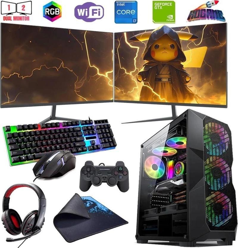 İ7 12700F 32GB DDR4 1TB M2 4GB GTX1650 Çift 24" Monitörlü (Gaming SET)