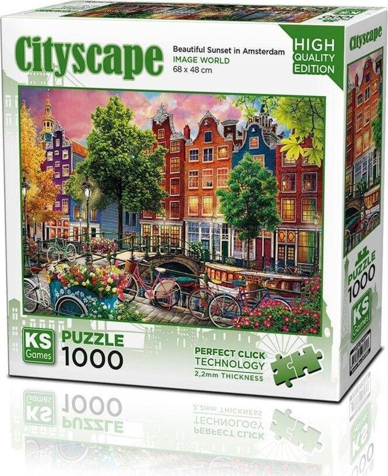 Puzzle 1000 Parça Beautiful Sunset In Amsterdam 20793