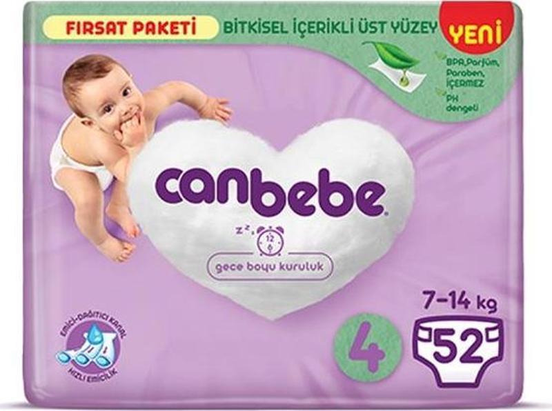 Bebek Bezi Fırsat Paketi 4 Beden Maxi (7-14 Kg) 52 Adet