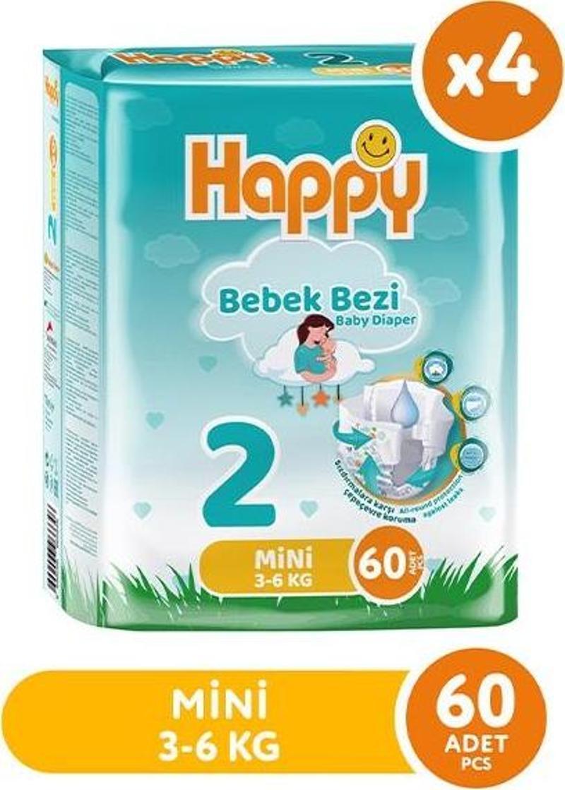 Bebek Bezi Mini 2 No 60 lı x 4 Adet