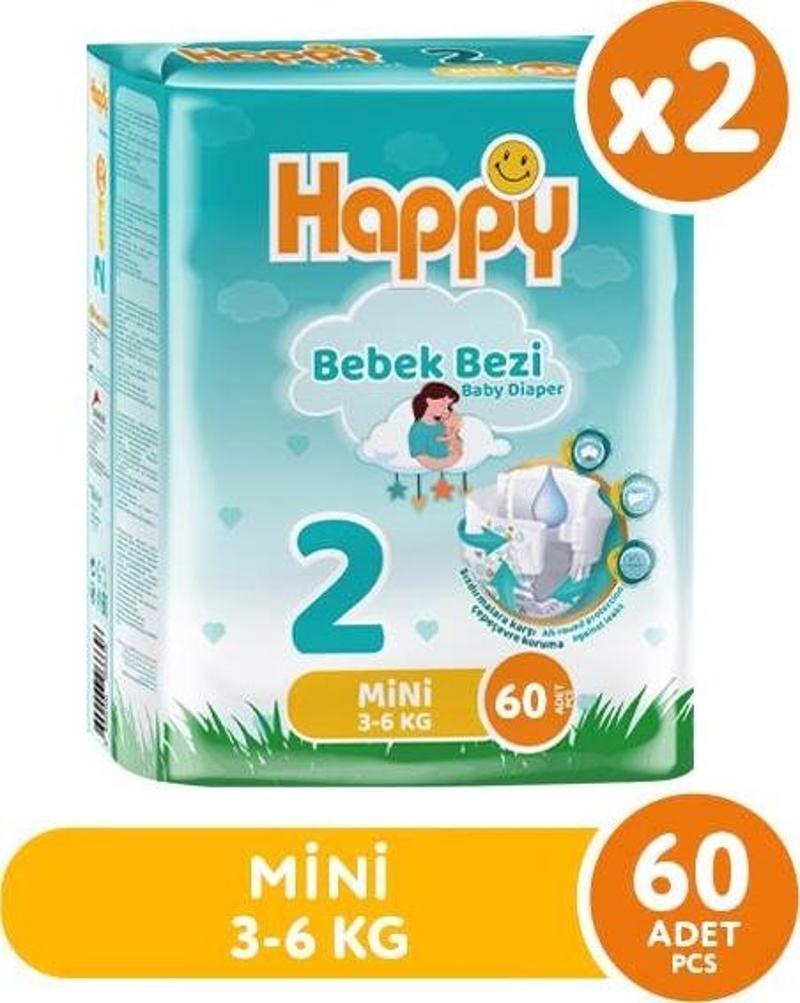 Bebek Bezi Mini 2 No 60 lı x 2 Adet