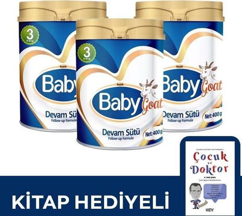 3 Keçi Sütü Bazlı Devam Sütü 400 gr 3 lü ( Kitap Hediyeli )