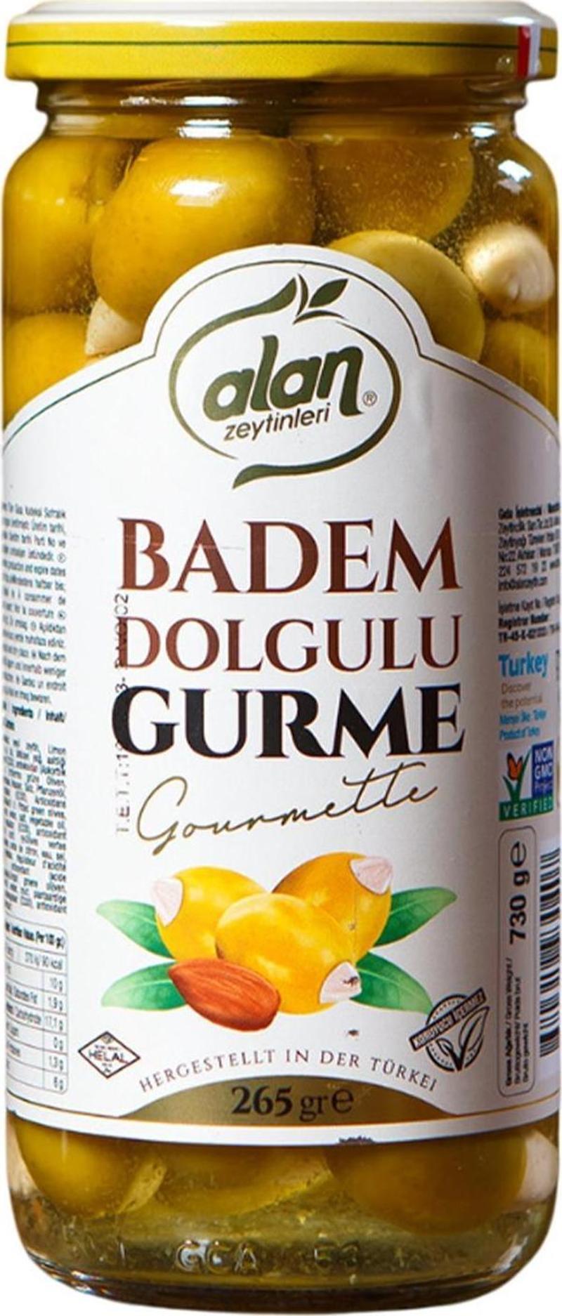 Alan Badem Dolgulu Yeşil Zeytin Gurme 265 g e 