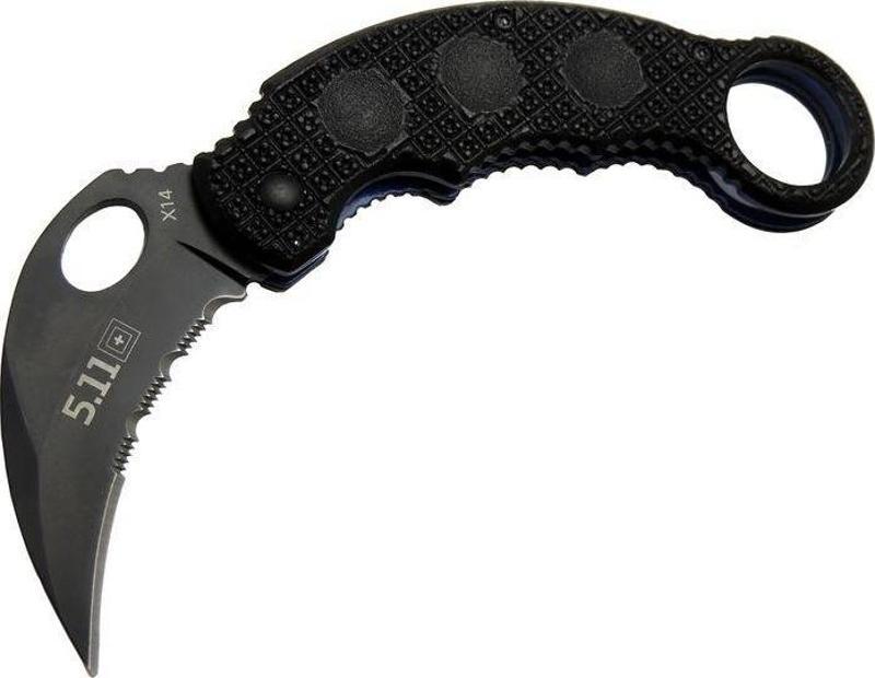 X14 5.11 Siyah Karambit Koleksiyon Çakı 16 cm - Plastik Sap