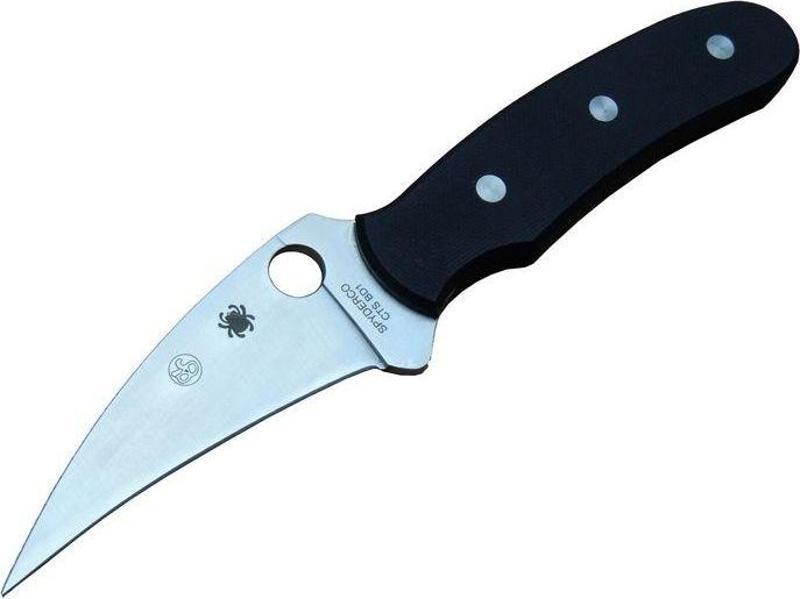 Spyderco CTS BD1 Sivri Outdoor Bıçağı 20 cm - Siyah Sapl, Kemerlikli Kılıf