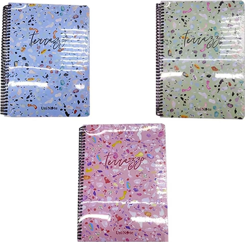 Çınar Terazzo Sert Kapak Defter 17x24cm 100yp. Çizgili 55154