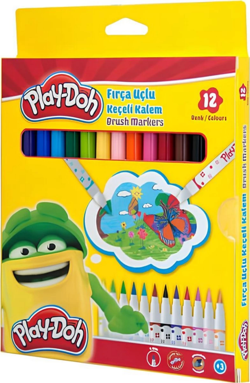 Play-Doh Fırça Uçlu Keçeli Kalem 12'Li