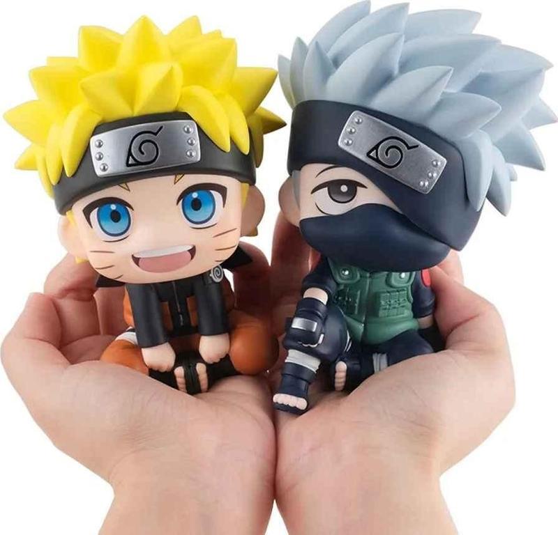 Anime 2li Kawaii Naruto Uzumaki Kakashi Hatake Figür Biblo Mini Oyuncak 7cm