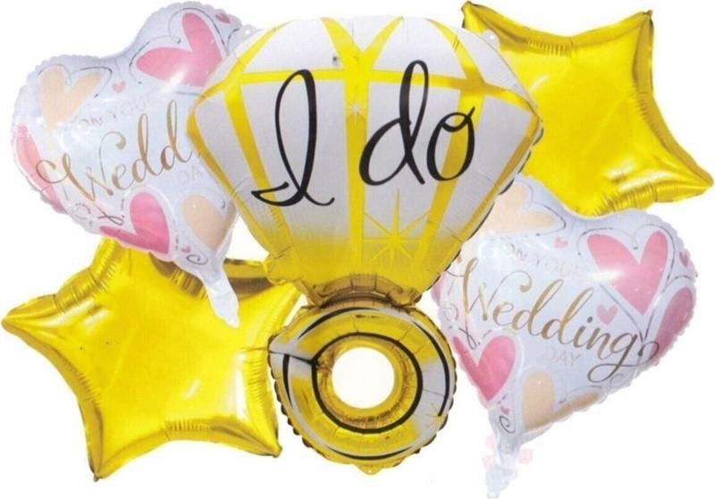 Benimle Evlenirmisin Tek Taş 5 Li Folyo Balon Seti Mm38