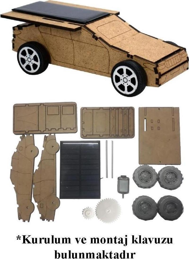 Güneş Enerjili Araba Yapım Seti 1 Paket Güneş Paneli Motor Çark Dişli Şaft Deney Seti Solar Enerjili Araba